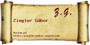 Ziegler Gábor névjegykártya